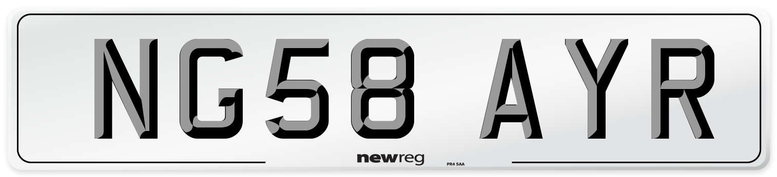 NG58 AYR Number Plate from New Reg
